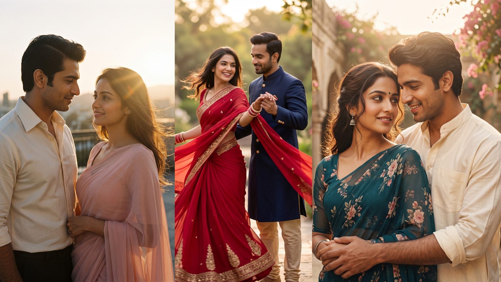 7 Bollywood Style Gemini AI Prompts for Romantic Couple Portraits