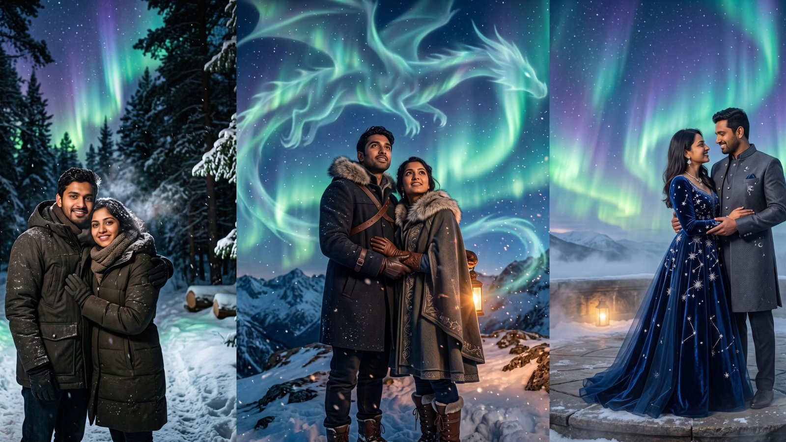 9 Northern Lights Gemini AI Prompts for Fantasy Couple Portraits