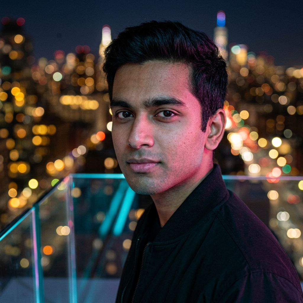 8 Rooftop City Skyline Gemini AI Prompts for Men's Night Portraits