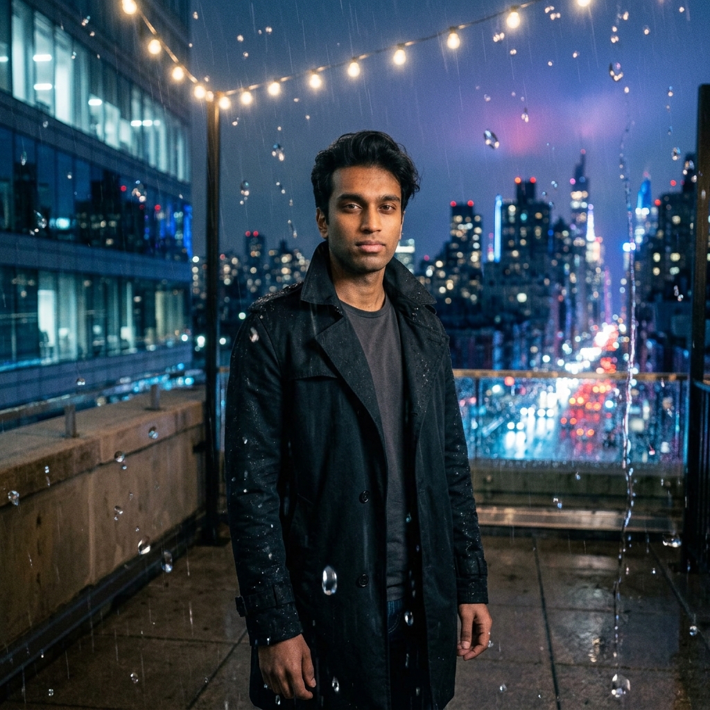 8 Rooftop City Skyline Gemini AI Prompts for Men's Night Portraits