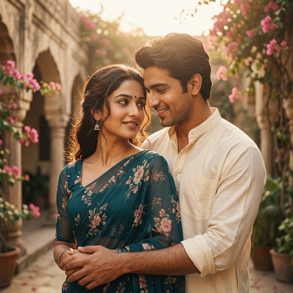 7 Bollywood Style Gemini AI Prompts for Romantic Couple Portraits