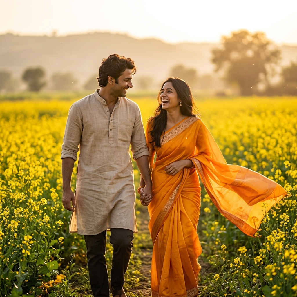 7 Bollywood Style Gemini AI Prompts for Romantic Couple Portraits