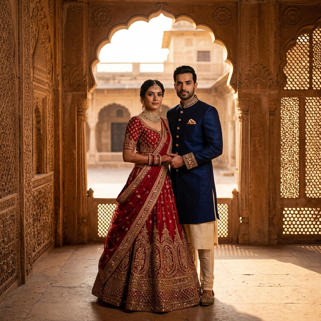 7 Bollywood Style Gemini AI Prompts for Romantic Couple Portraits