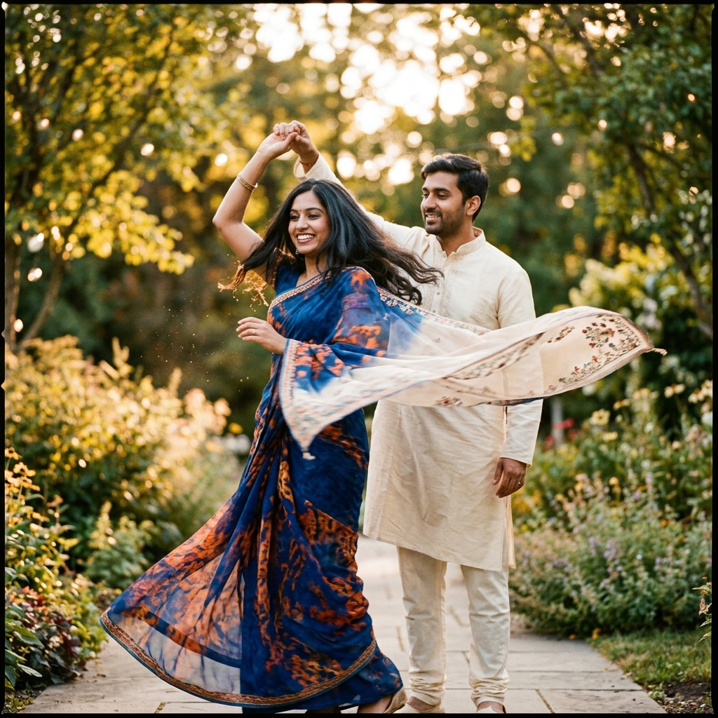 7 Bollywood Style Gemini AI Prompts for Romantic Couple Portraits