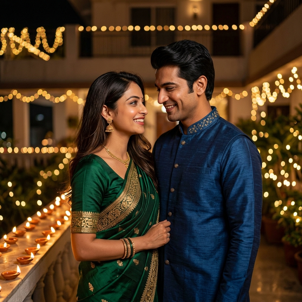 7 Bollywood Style Gemini AI Prompts for Romantic Couple Portraits