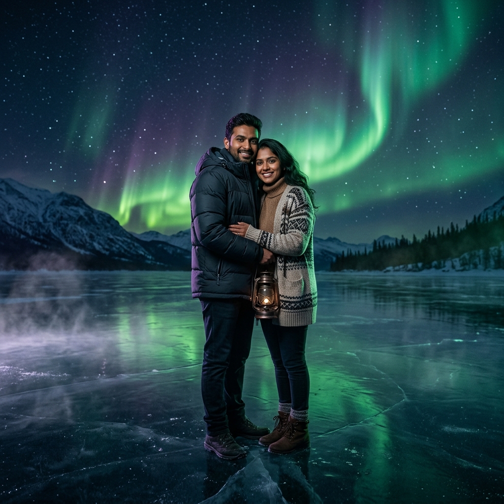 9 Northern Lights Gemini AI Prompts for Fantasy Couple Portraits