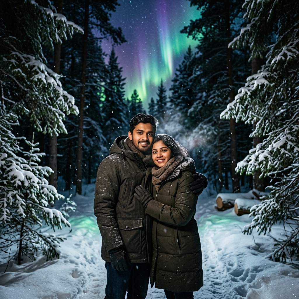 9 Northern Lights Gemini AI Prompts for Fantasy Couple Portraits
