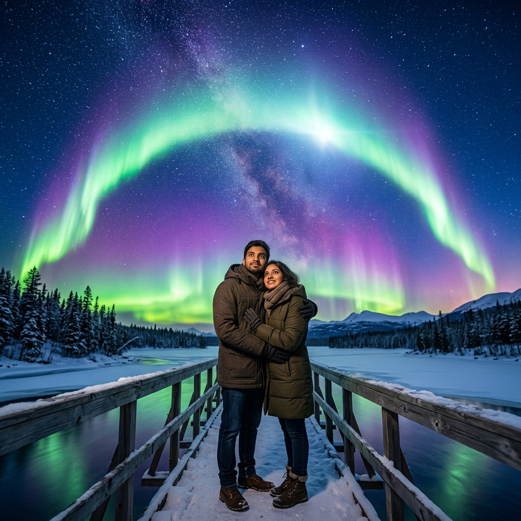 9 Northern Lights Gemini AI Prompts for Fantasy Couple Portraits