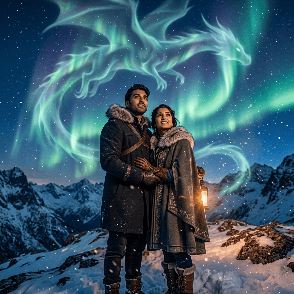 9 Northern Lights Gemini AI Prompts for Fantasy Couple Portraits