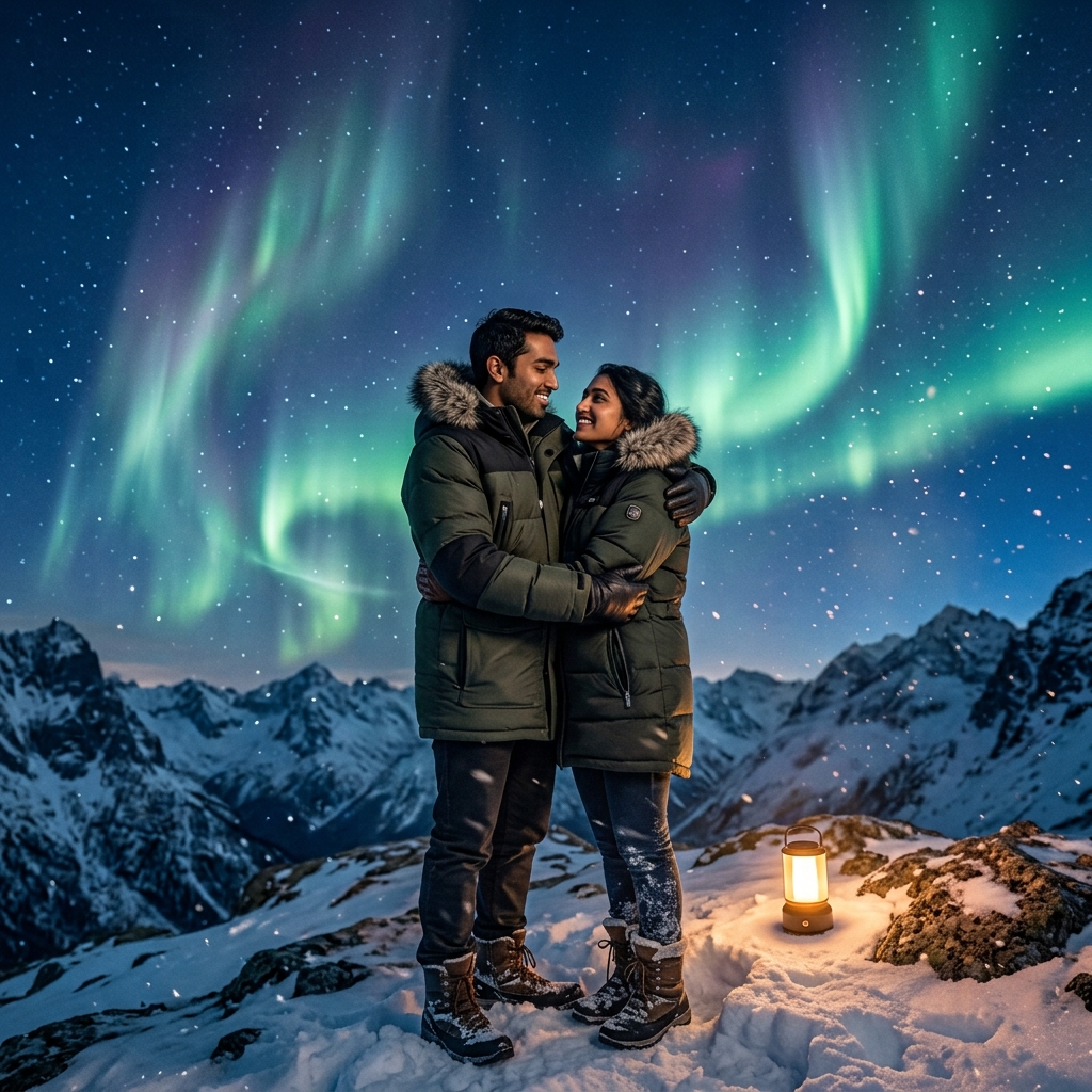 9 Northern Lights Gemini AI Prompts for Fantasy Couple Portraits