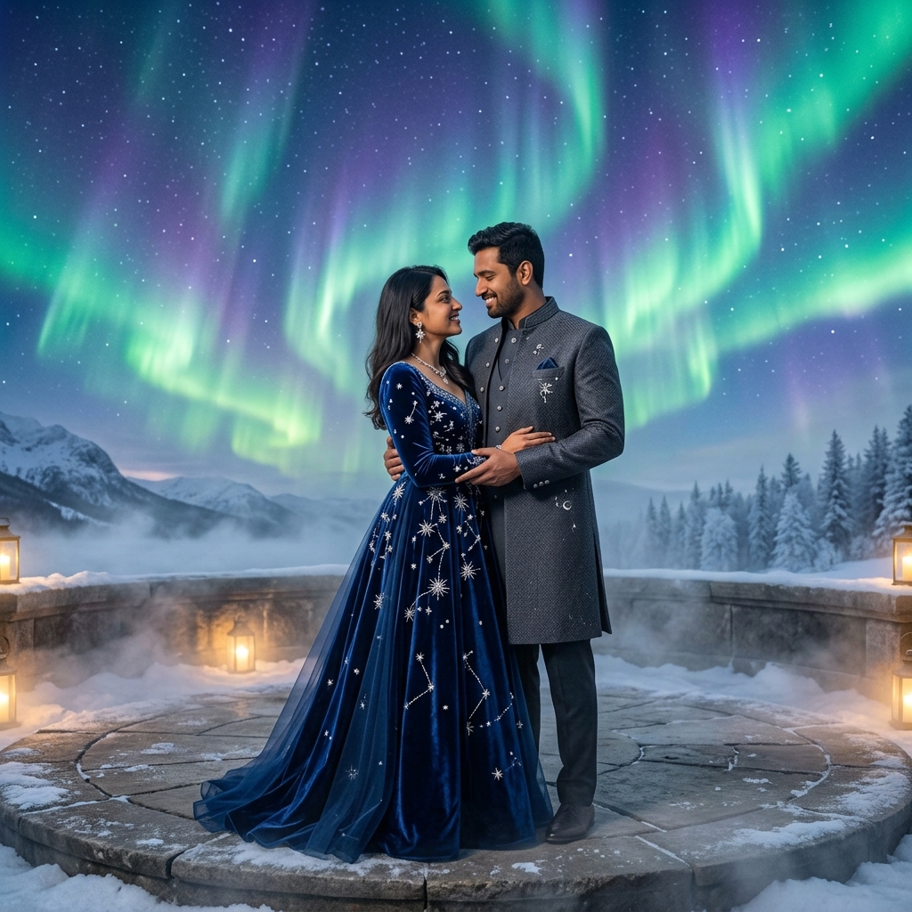 9 Northern Lights Gemini AI Prompts for Fantasy Couple Portraits