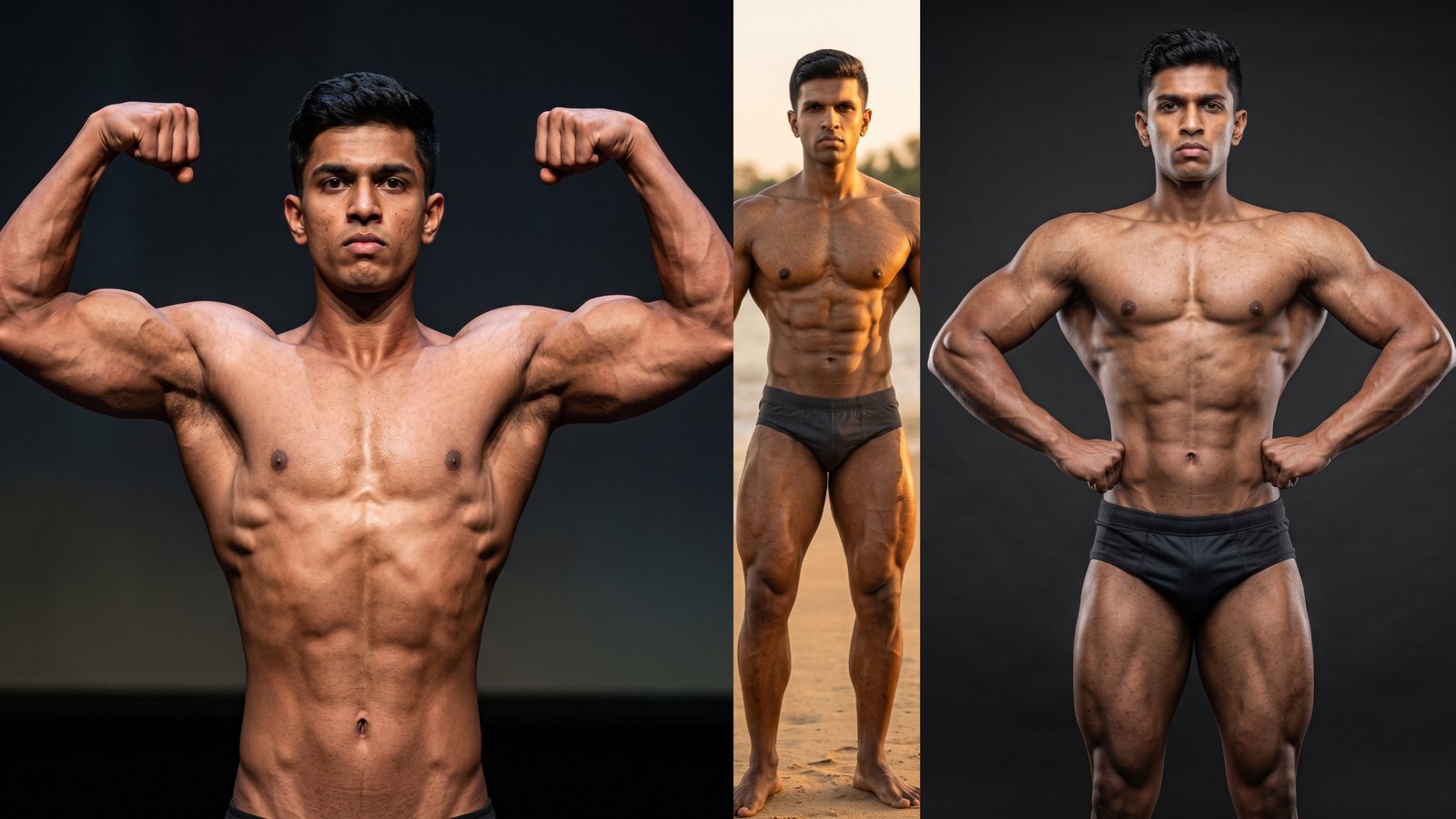 8 Men's Physique Front Pose Gemini AI Prompts Ultra Realistic