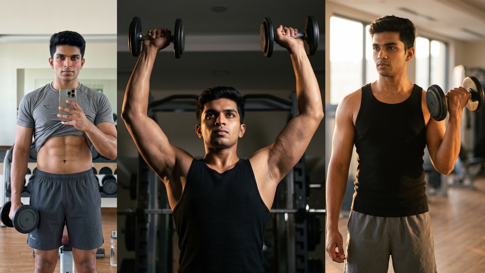 7 Athletic Dumbbell-Lifting Gemini AI Prompts for Men's Fitness Photos