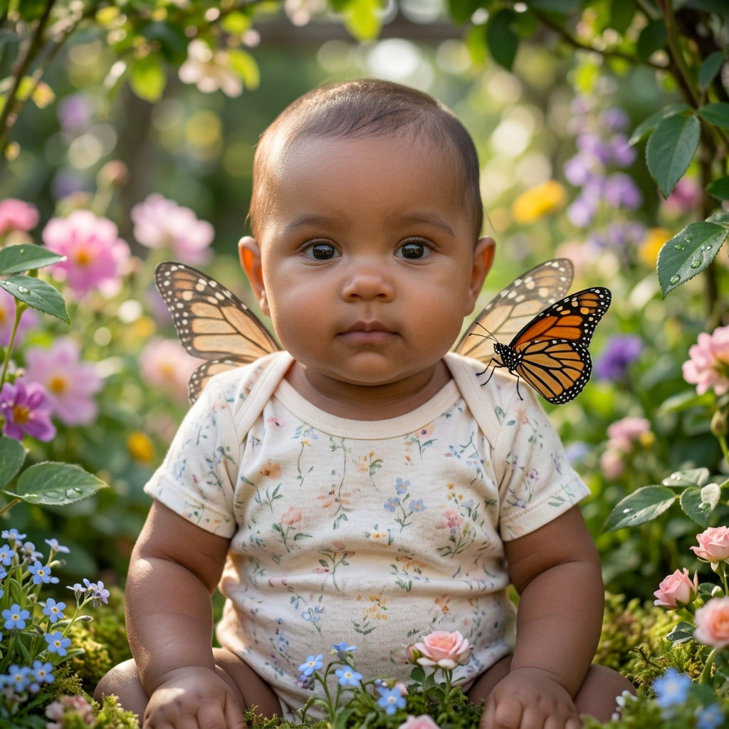 10 Butterfly Wings Gemini AI Prompts for Cute Baby Portraits