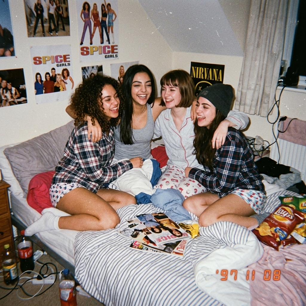 8 Nostalgic 90s Disposable Camera Gemini Photo Prompts for Girls