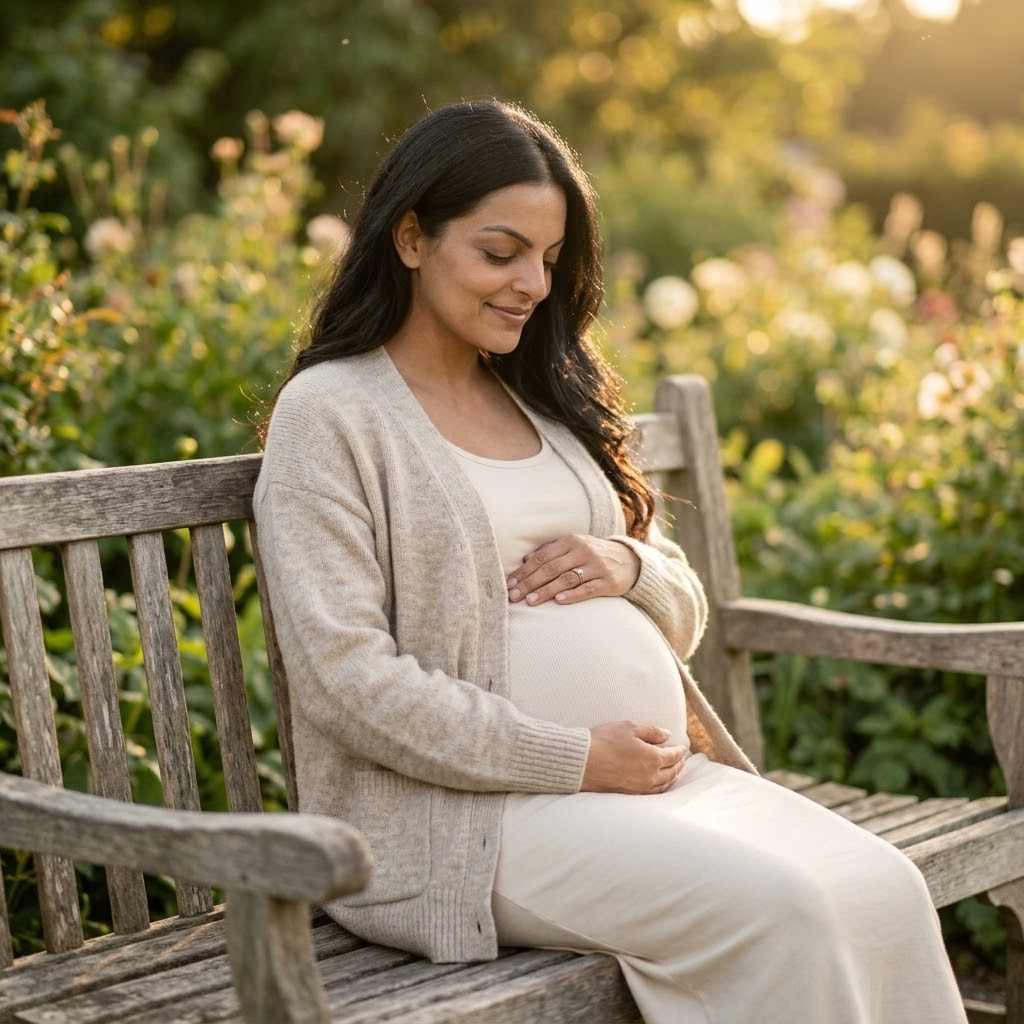 8 Glowing Sunset Garden Gemini AI Prompts for Maternity Photos