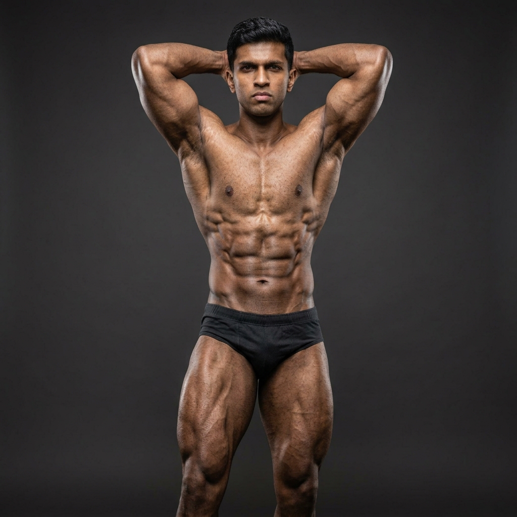 8 Men's Physique Front Pose Gemini AI Prompts Ultra Realistic