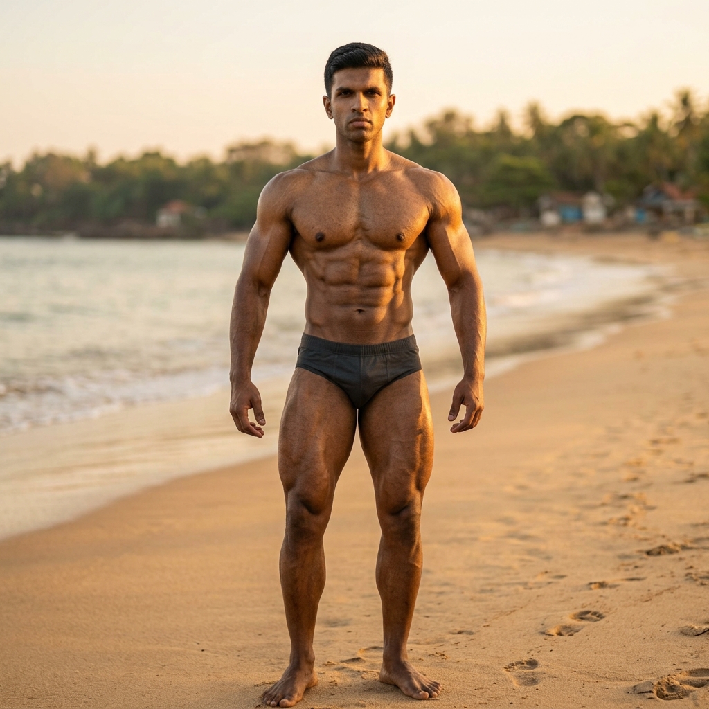 8 Men's Physique Front Pose Gemini AI Prompts Ultra Realistic