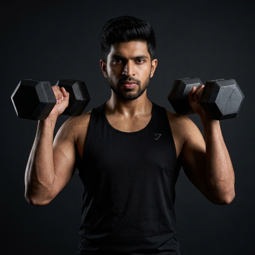 7 Athletic Dumbbell-Lifting Gemini AI Prompts for Men's Fitness Photos